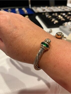 Bracelets in 18K Gold and  925 silver/ gold -semiprecious stones